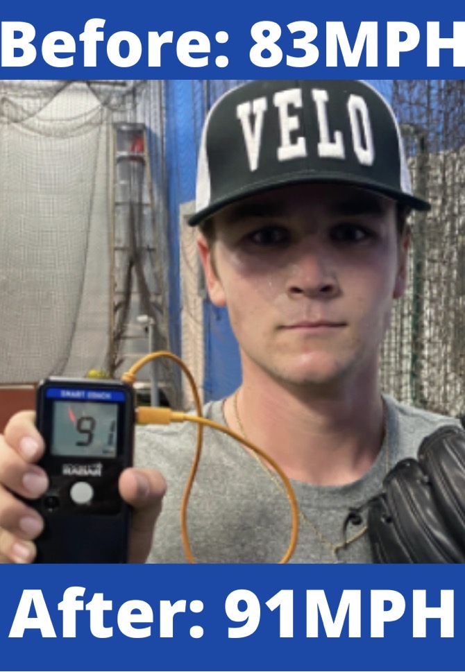 Velocity gain from 83 MPH to 91 MPH