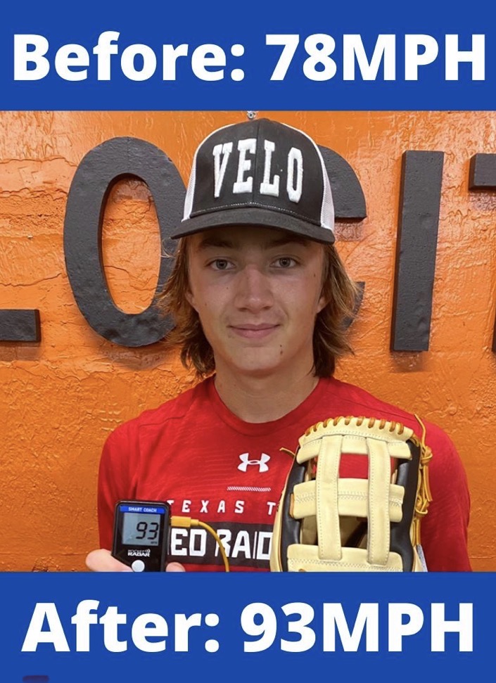Velocity gain from 78 MPH to 93 MPH