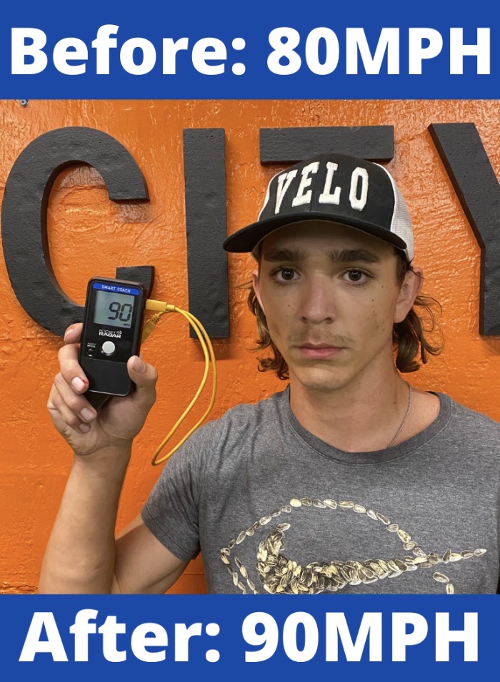 Velocity gain from 80 MPH to 90 MPH